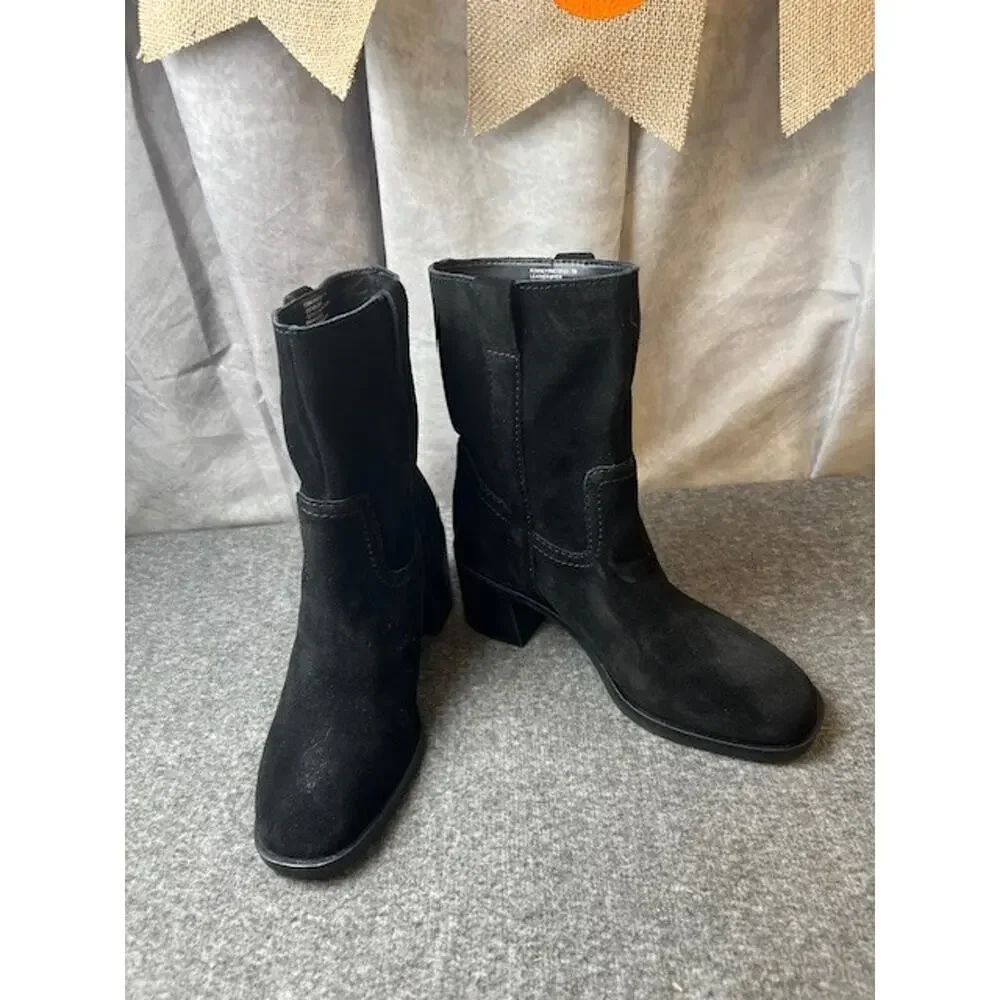 Steve Madden Romney Ankle Boots Women's Black Suede Bootie Size 7